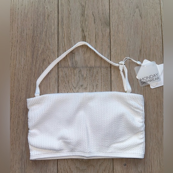 Monday Swimwear Bandeau Top - White Crinkle - Picture 4 of 4